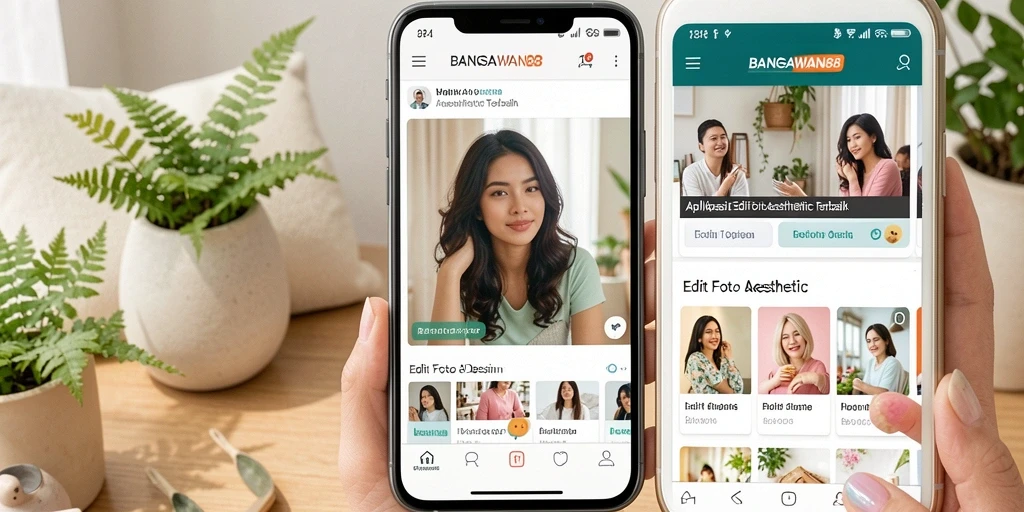 Antarmuka BANGSAWAN88 dengan fitur edit foto aesthetic yang menarik.
