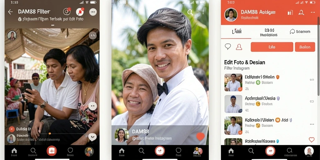 Tampilan antarmuka DAM88 yang menarik dengan berbagai pilihan filter Instagram.