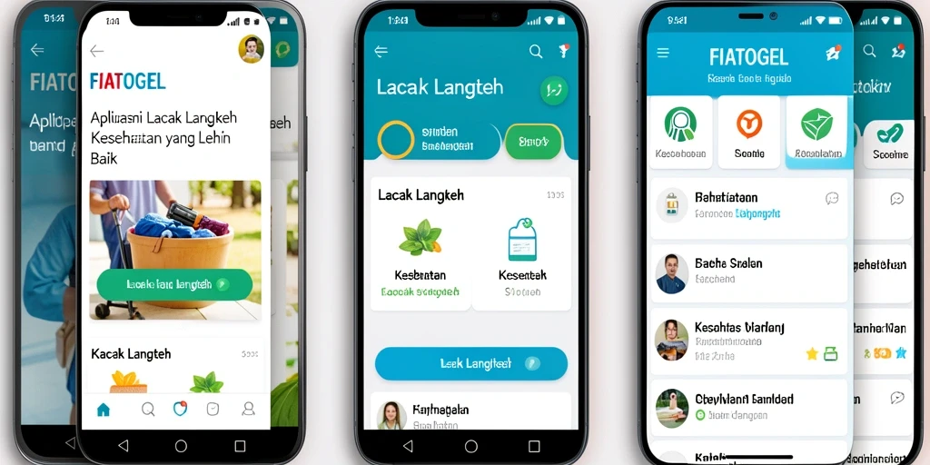 Tampilan antarmuka FIATOGEL saat melacak langkah dan aktivitas.