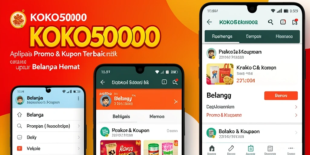 Tampilan antarmuka pengguna KOKO5000 untuk promo dan kupon.