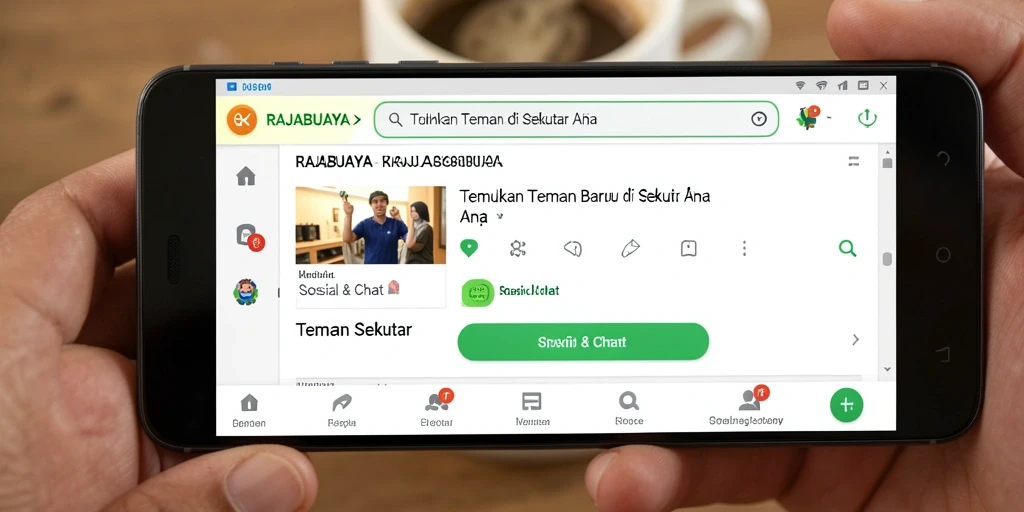 Tampilan antarmuka aplikasi RAJABUAYA yang ramah pengguna dan interaktif.