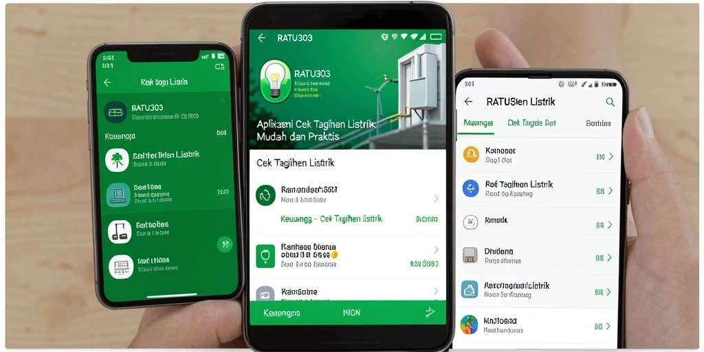 Tampilan antarmuka aplikasi Cek Tagihan Listrik RATU303 yang intuitif.