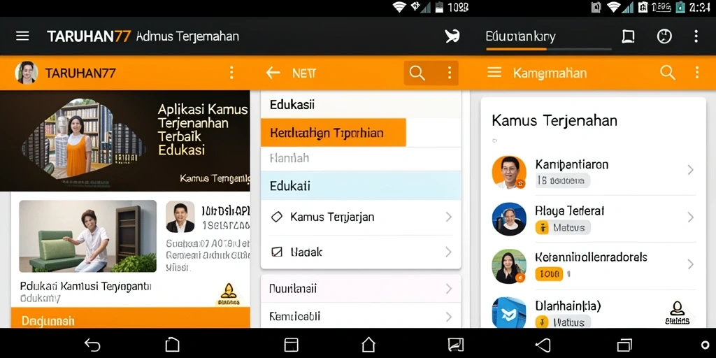 Antarmuka TARUHAN77 yang interaktif dan informatif untuk terjemahan.