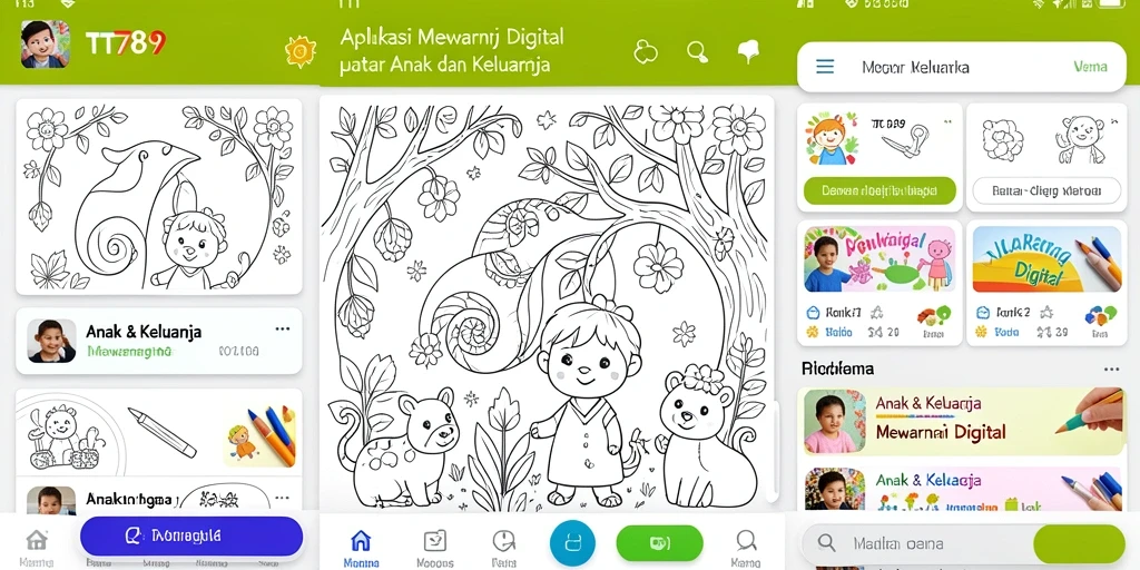 Antarmuka aplikasi TT789 untuk mewarnai digital yang menyenangkan.